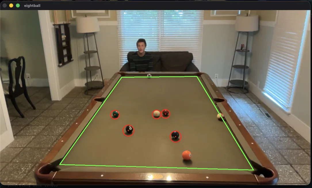 table detection looks good, but ball detection is iffy